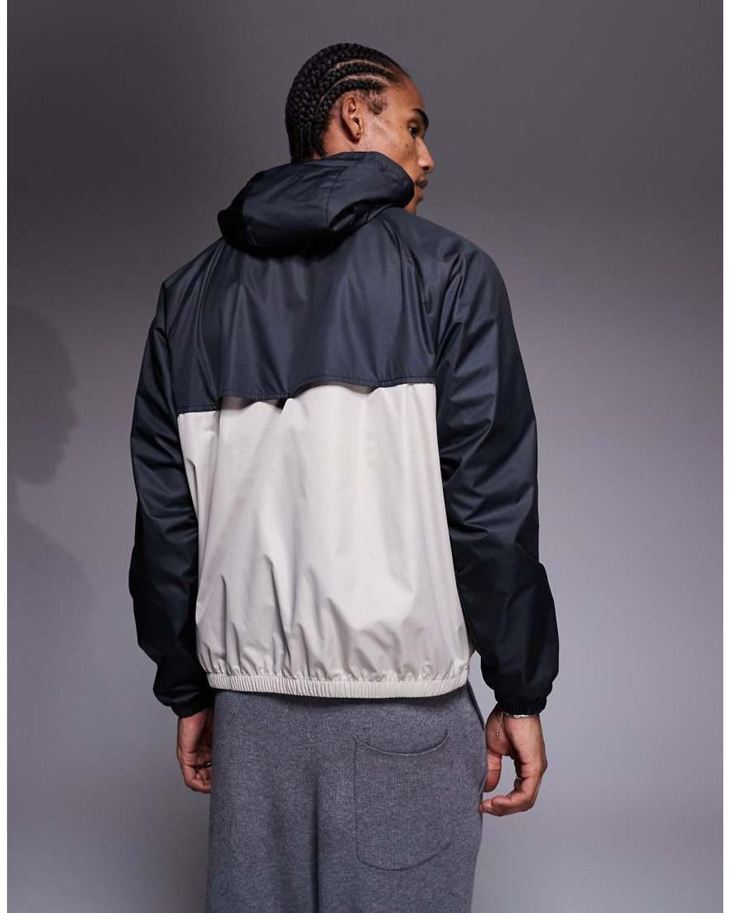 Chaqueta De Chándal Negra Y Gris Windrunner De Nike de hombre de color Blue