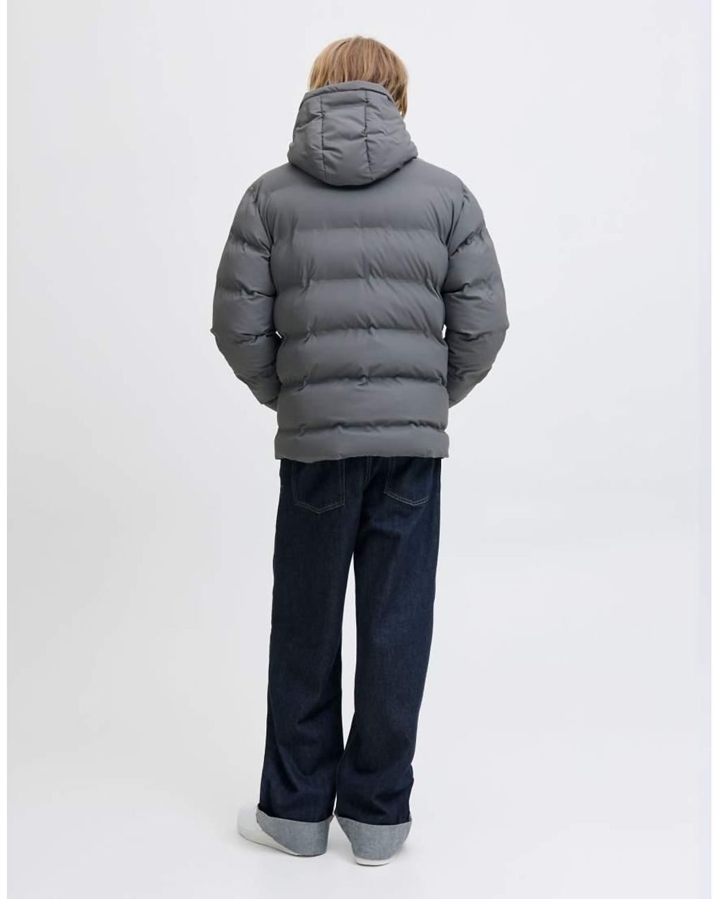 Jack & Jones Gray Puffer Coat for men