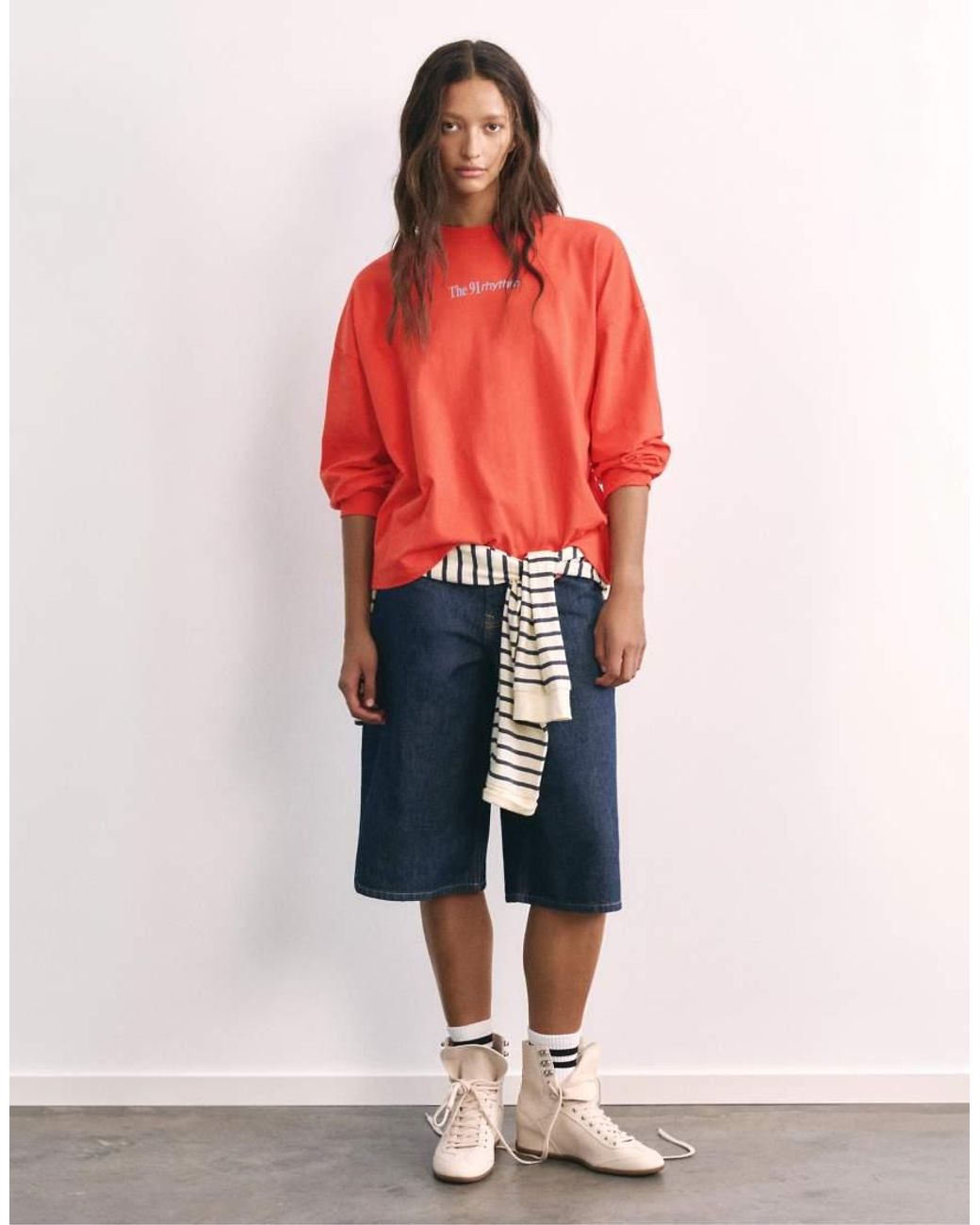 Pull&Bear Red Oversize Graphic T-shirt