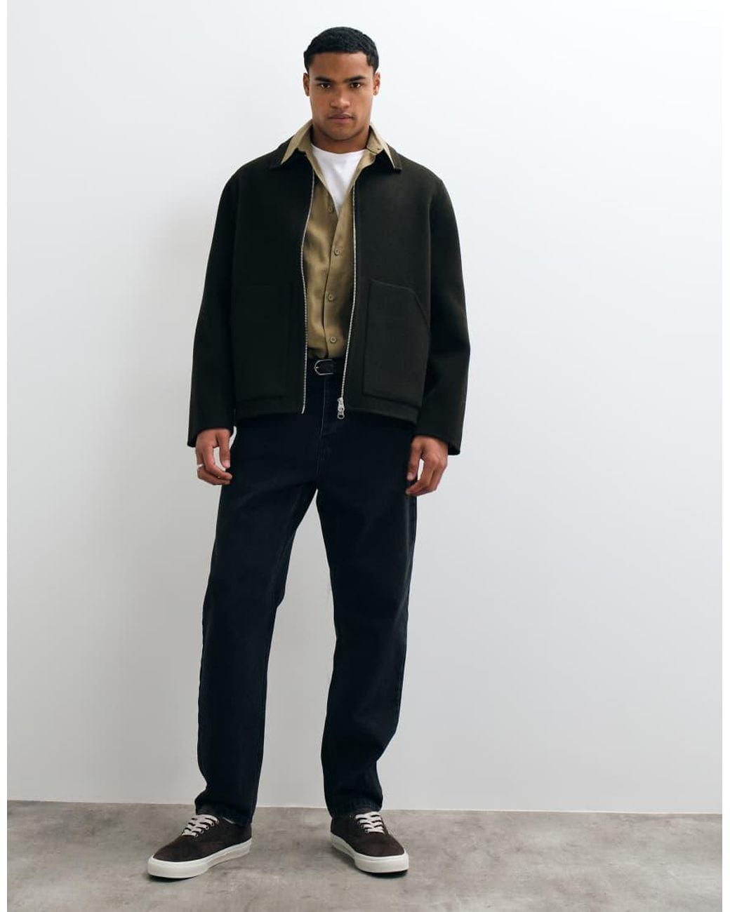 ARKET Black Double Layer Wool Blend Short Jacket for men