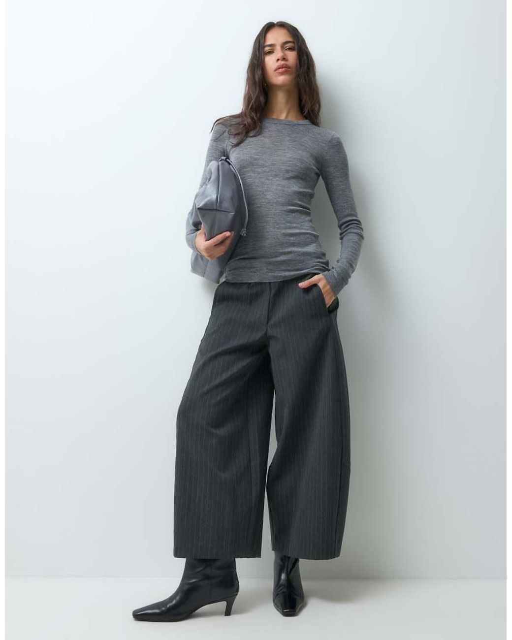 ARKET Gray Pure Wool Long Sleeve Top