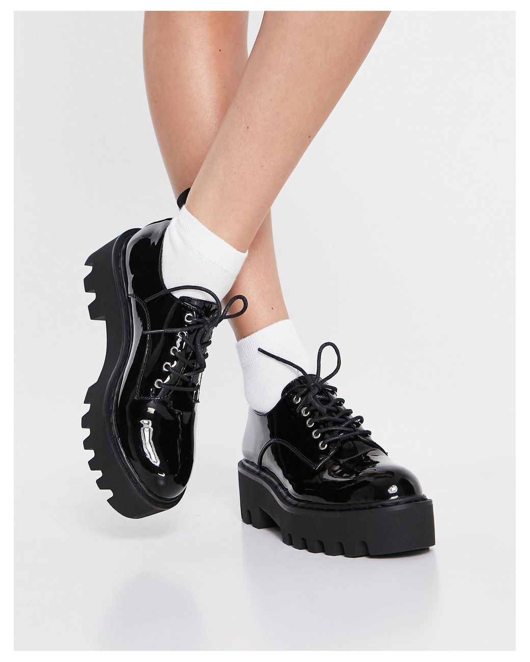 LAMODA Sweet Talk Chunky Lace Up Shoes 