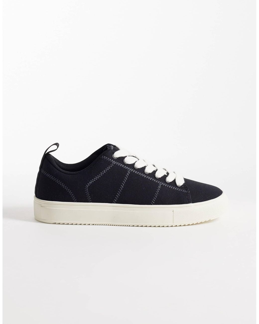 ASOS Black Lace Up Canvas Trainer for men