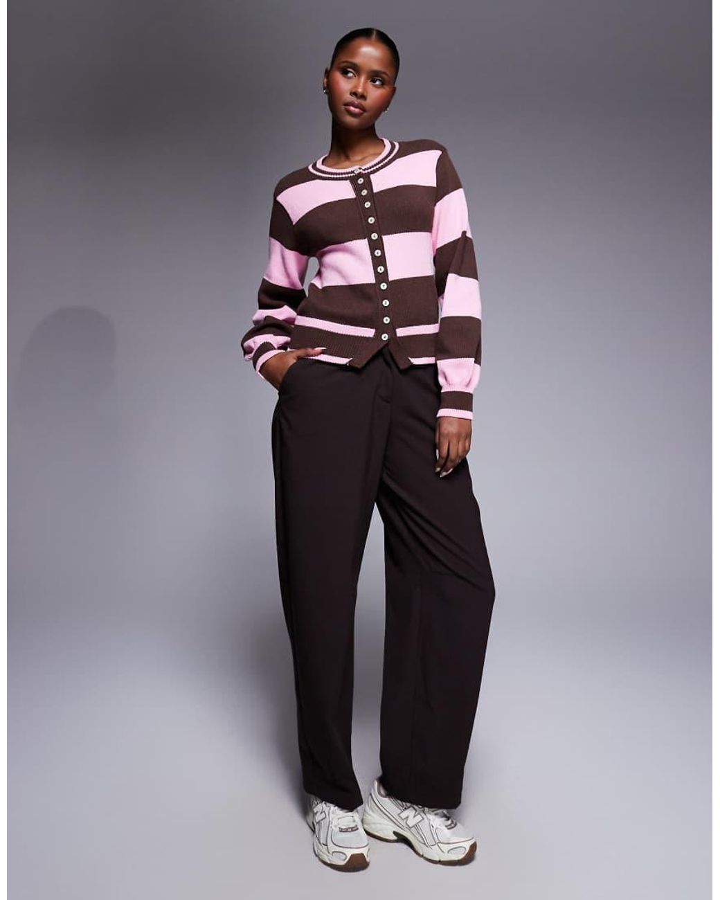 River Island Brown Striped Cardigan