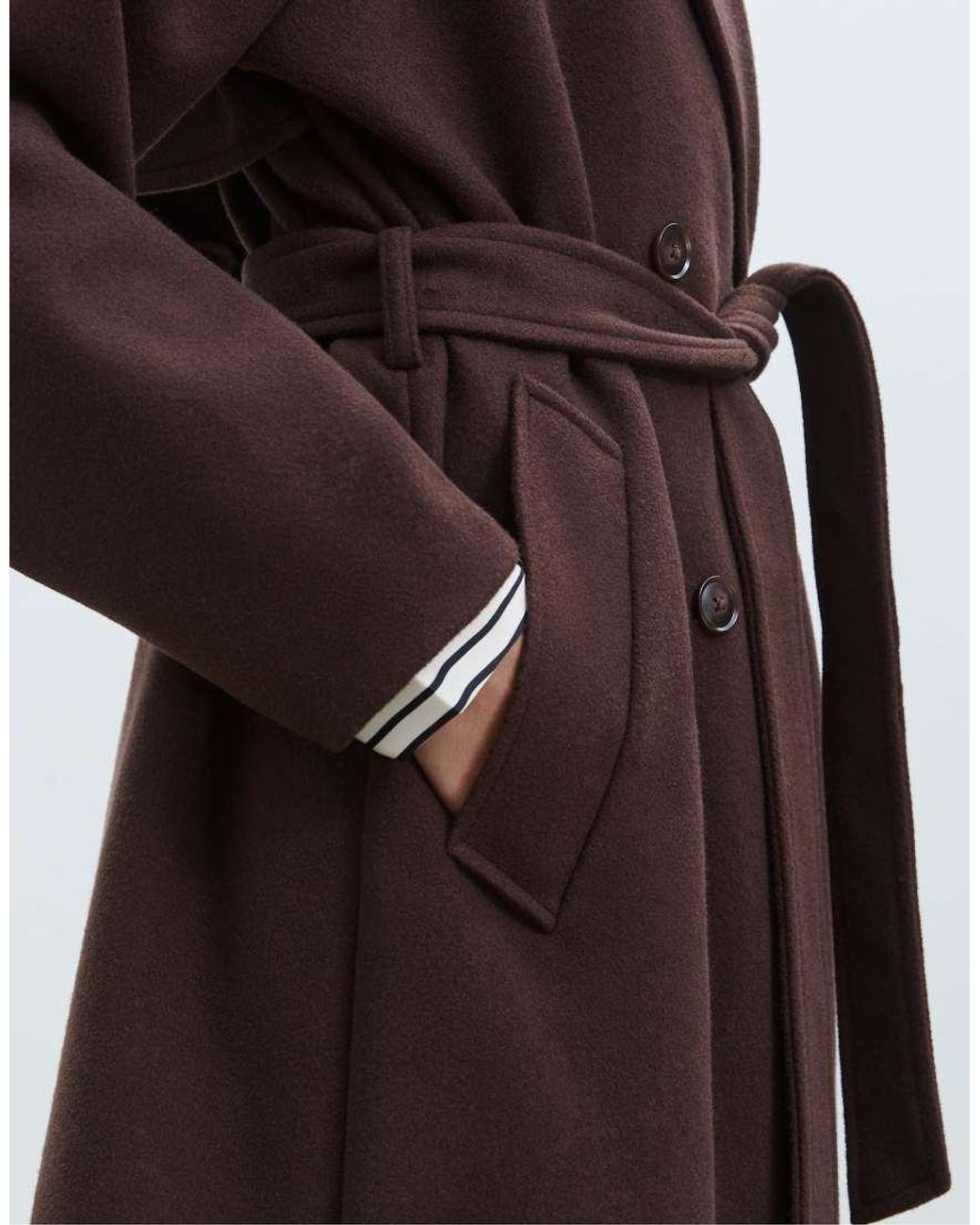 Stradivarius Brown Soft-touch Trench Coat