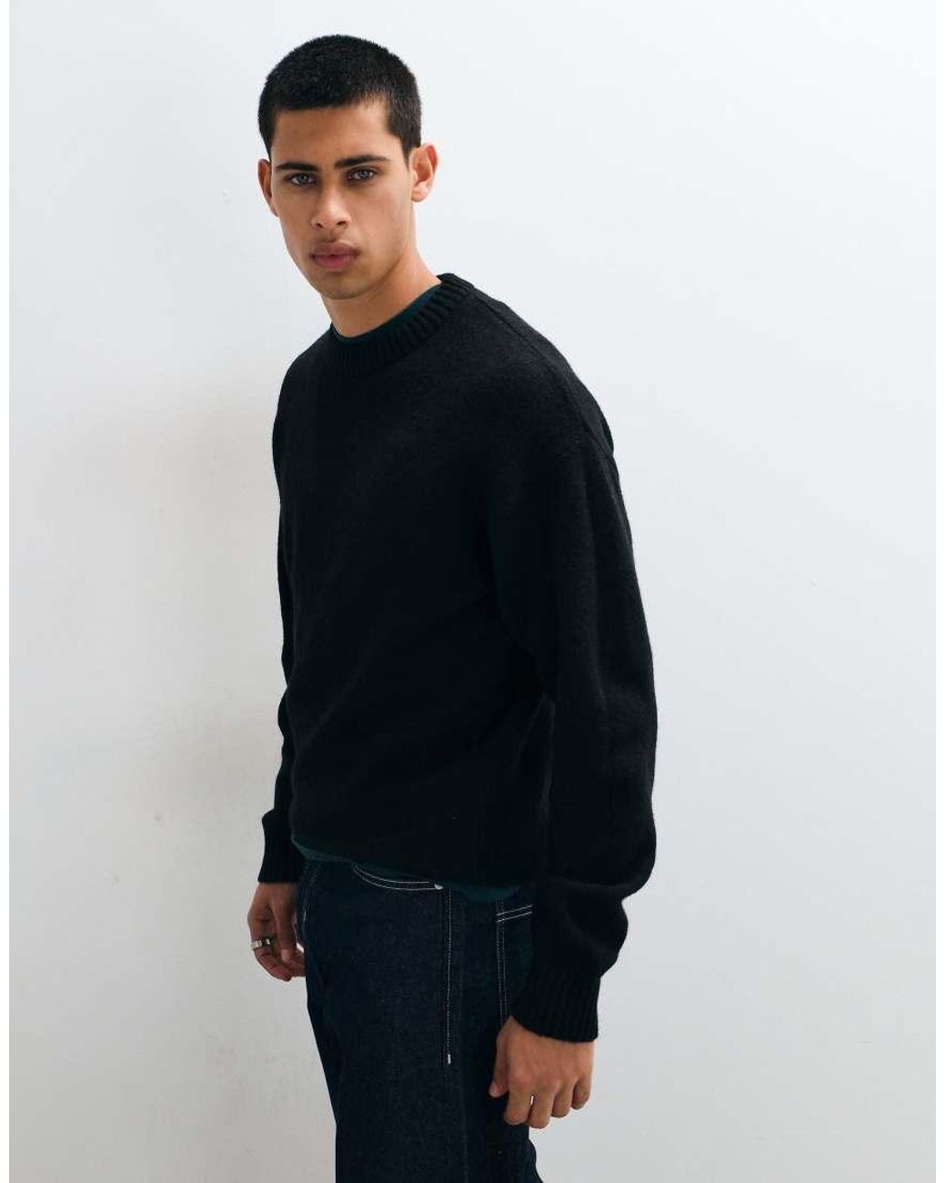 Jack & Jones Blue Relaxed Fit Fluffy Sweater for men