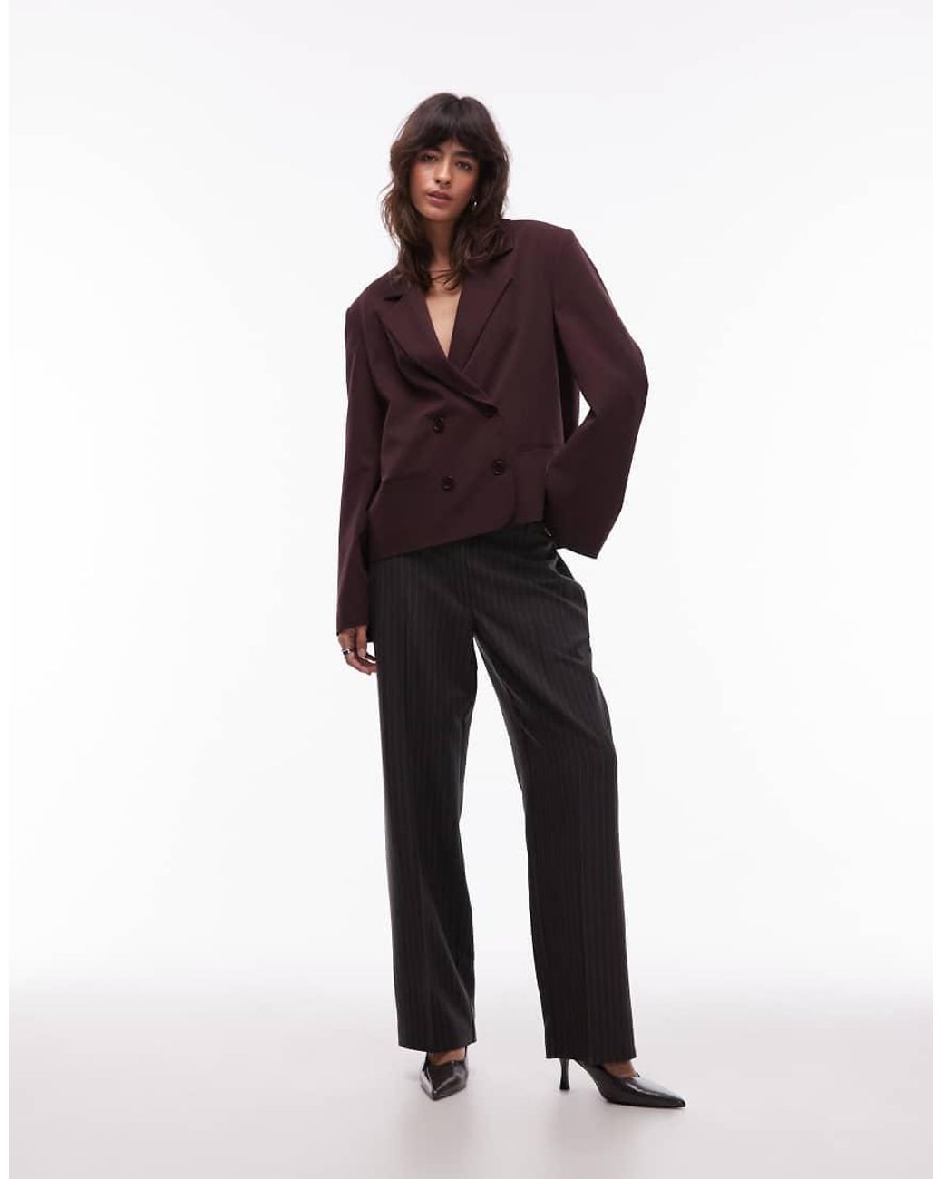 ASOS Purple Tailored Double Breasted Boxy Blazer