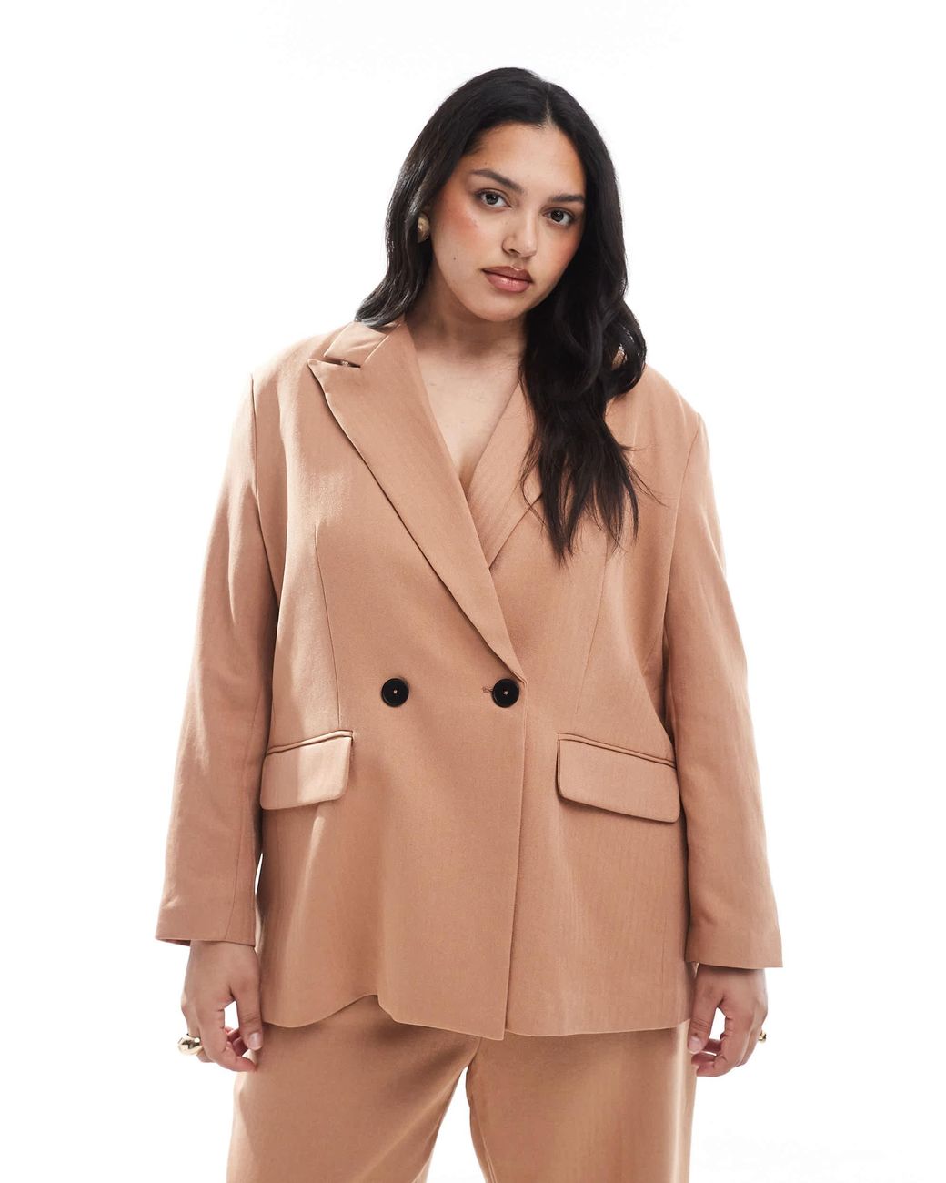 Vero Moda Natural Tailored Herringbone Blazer