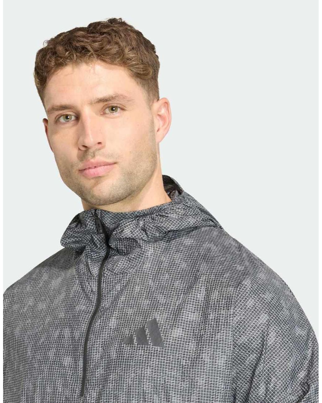 Adidas Originals Gray Terrex Xploric Clima365 Printed Wind Anorak for men