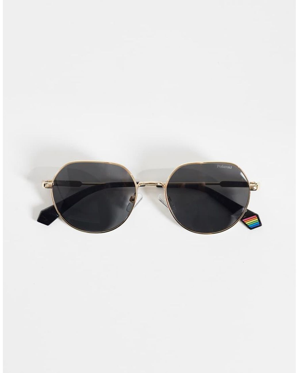 Polaroid Sunglasses Metallic Polaroid Round Sunglasses With Polarized Lenses