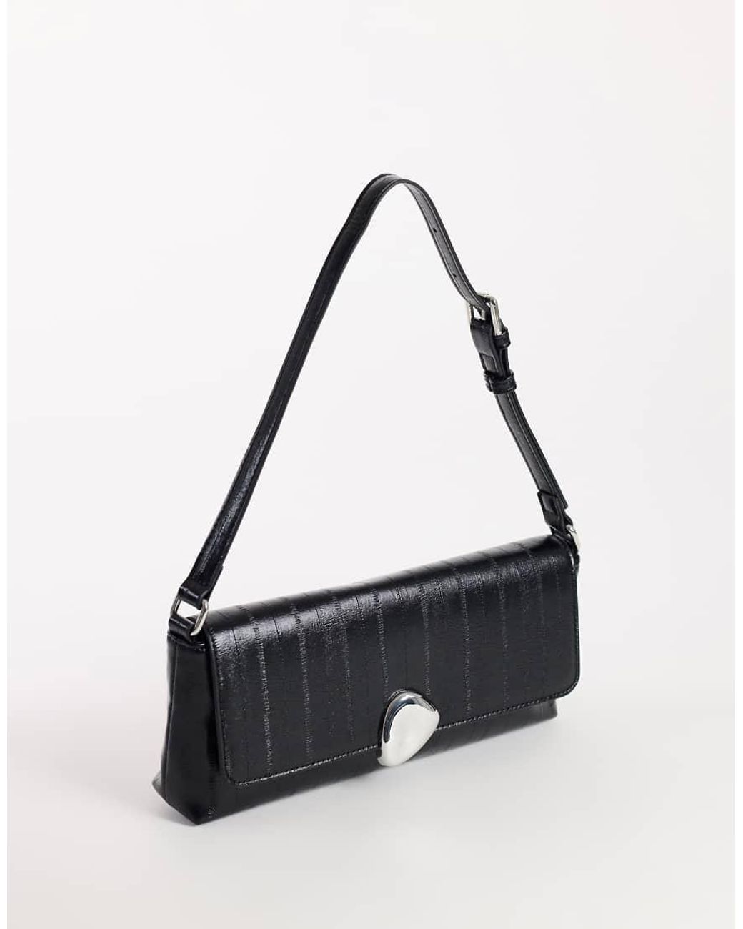 TOPSHOP White Santiago Small Suedette Shoulder Bag With Hardware