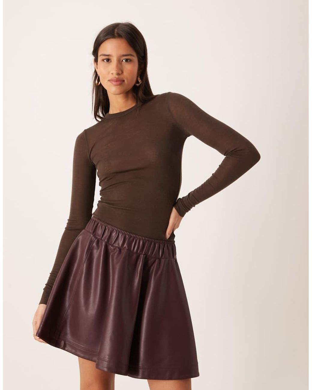 Gina Tricot Natural Mini Pu Skirt