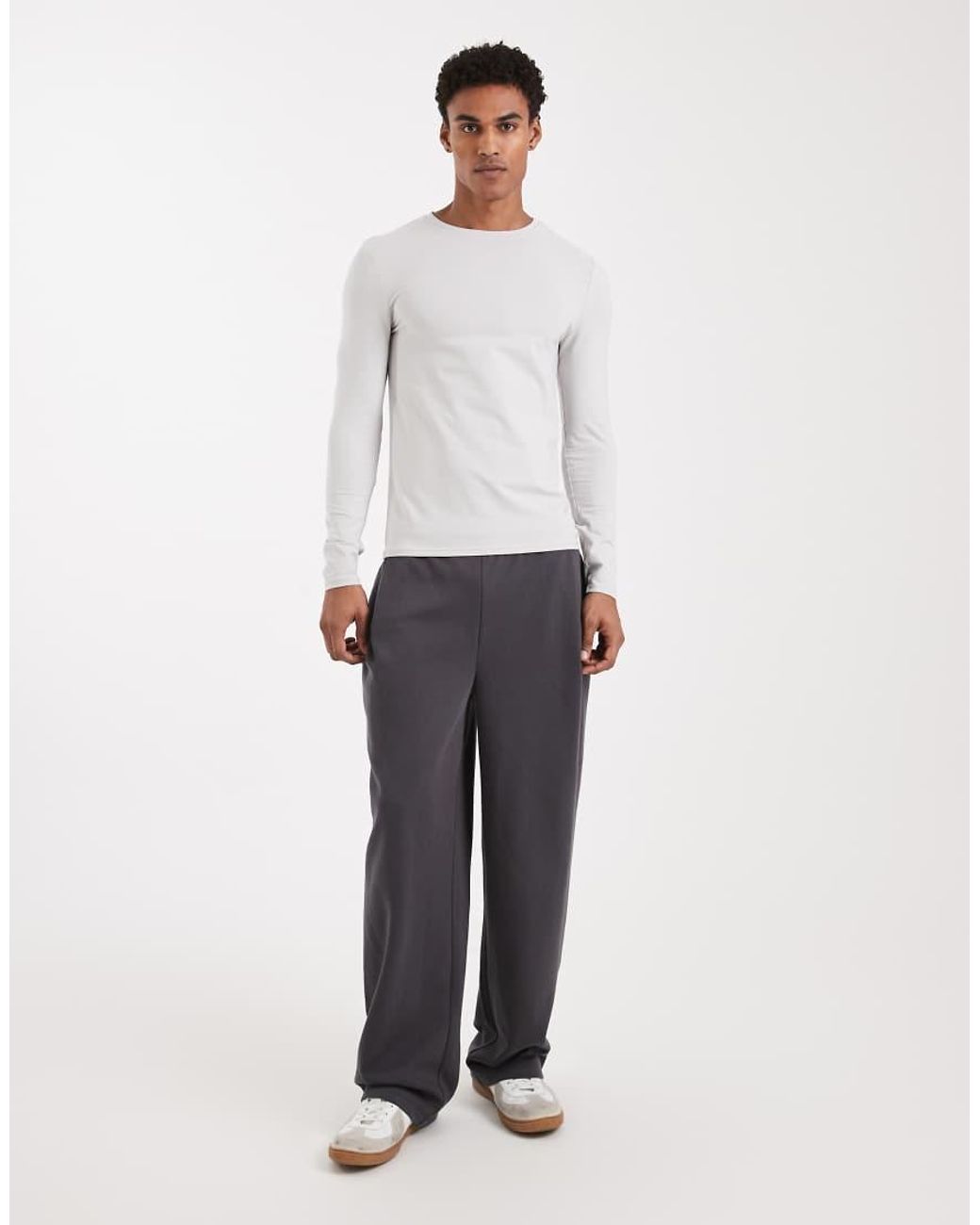 ASOS White Essentials Muscle Fit Long Sleeve T-shirt for men