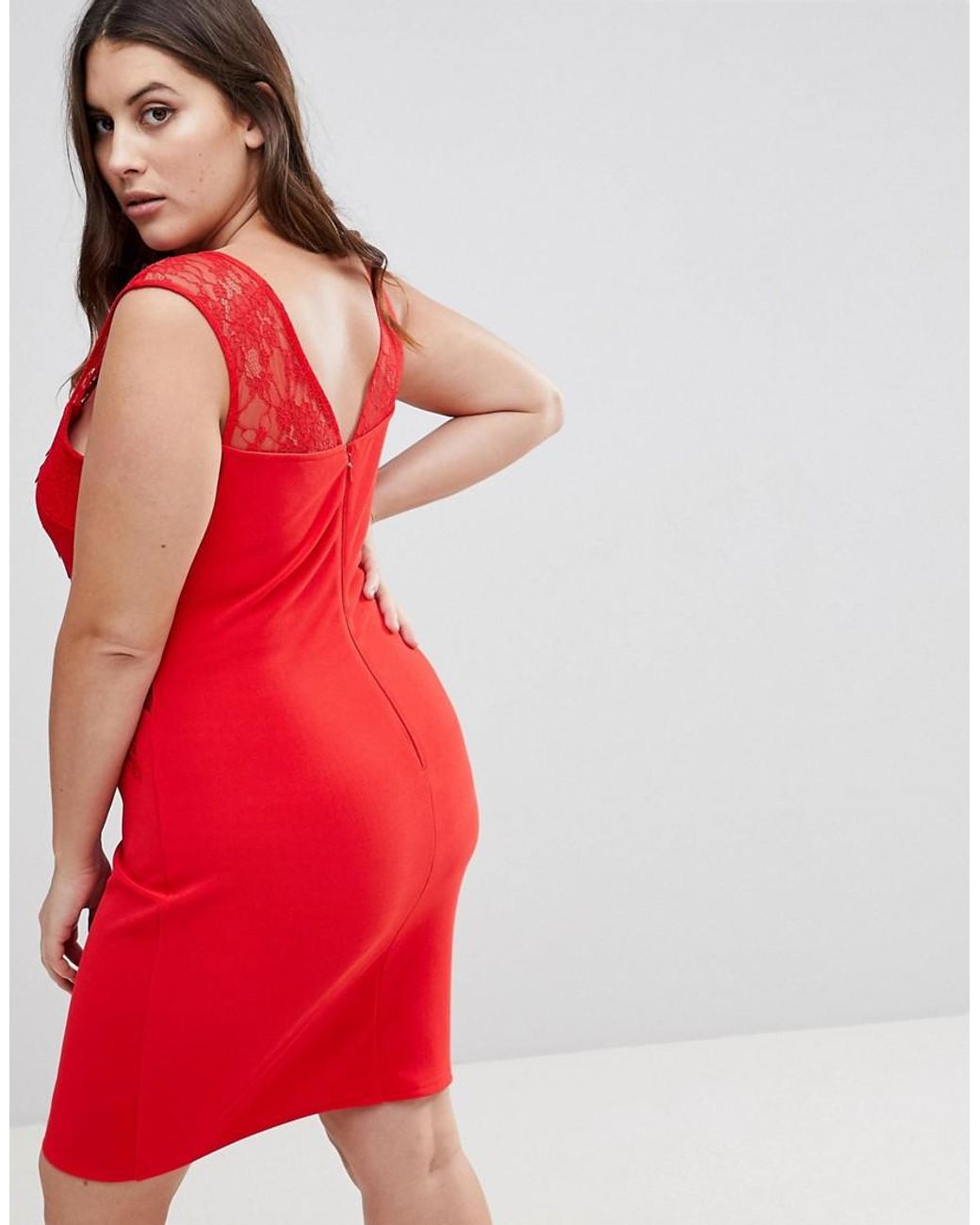 lipsy red lace dress