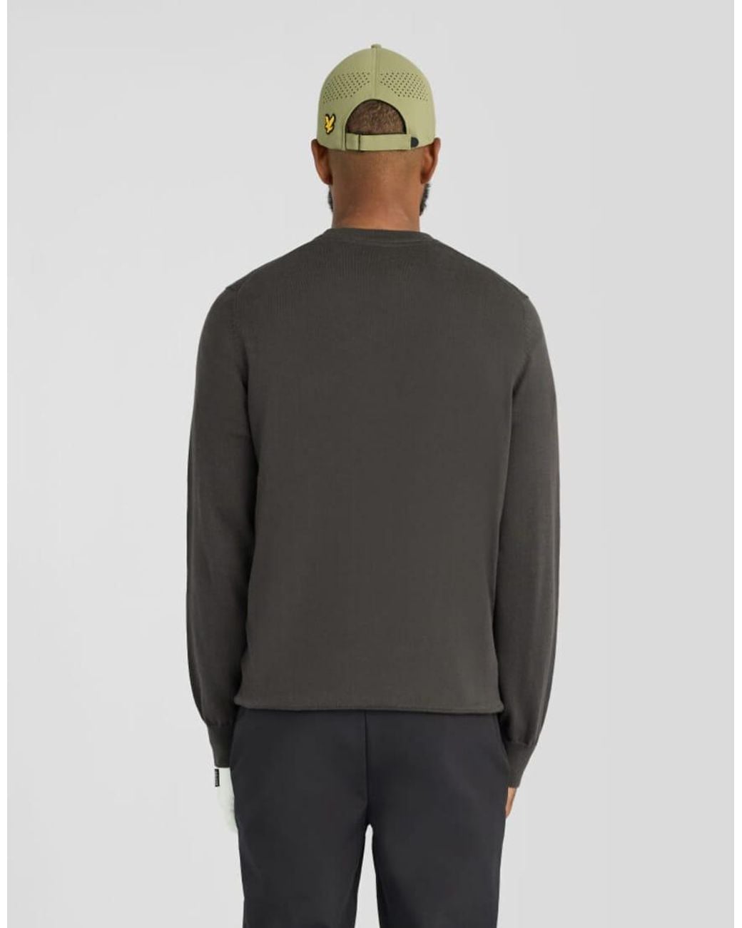 Lyle & Scott Gray Mid Knits Golf Polyblend Crew Neck Pullover for men