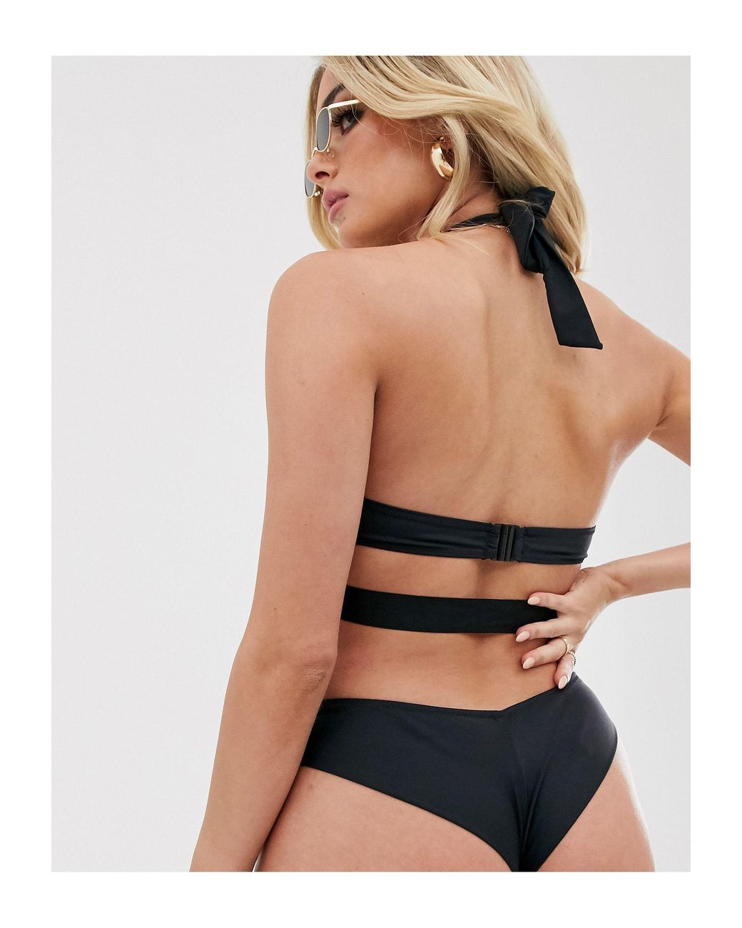 crossover halter bikini top