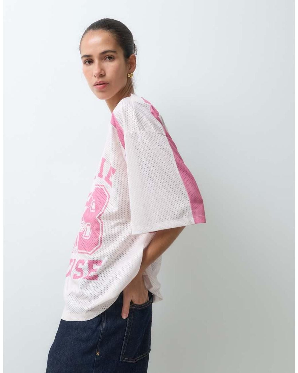 ASOS Blue Disney Minnie Mesh Print Oversized Tee
