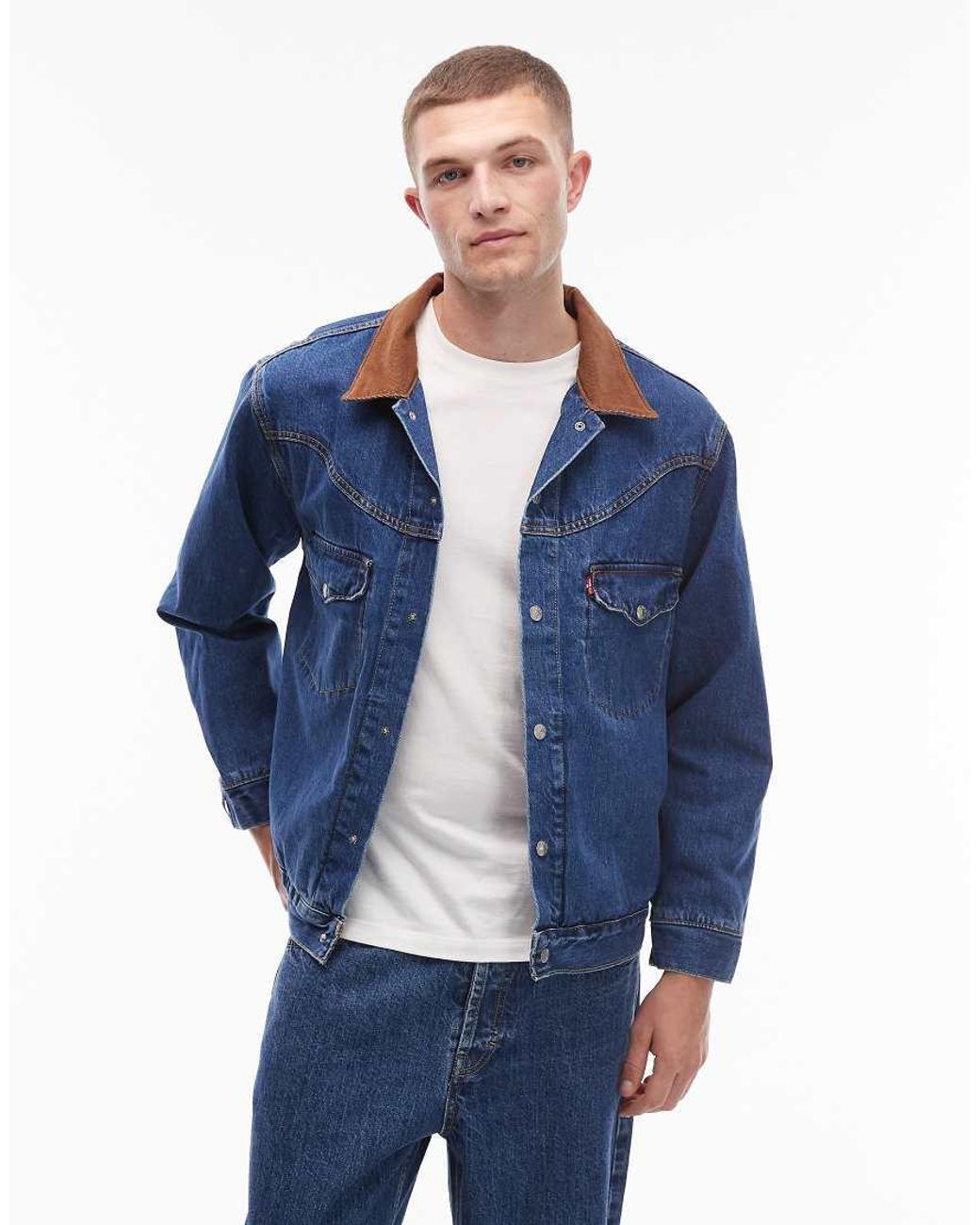 Levi's Western Shorthorn Denim Trucker Jacket in Blue for Men
