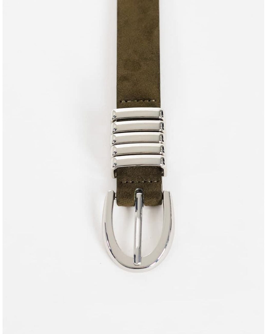 TOPSHOP Green Bobbi Suedette Multi Keeper Belt