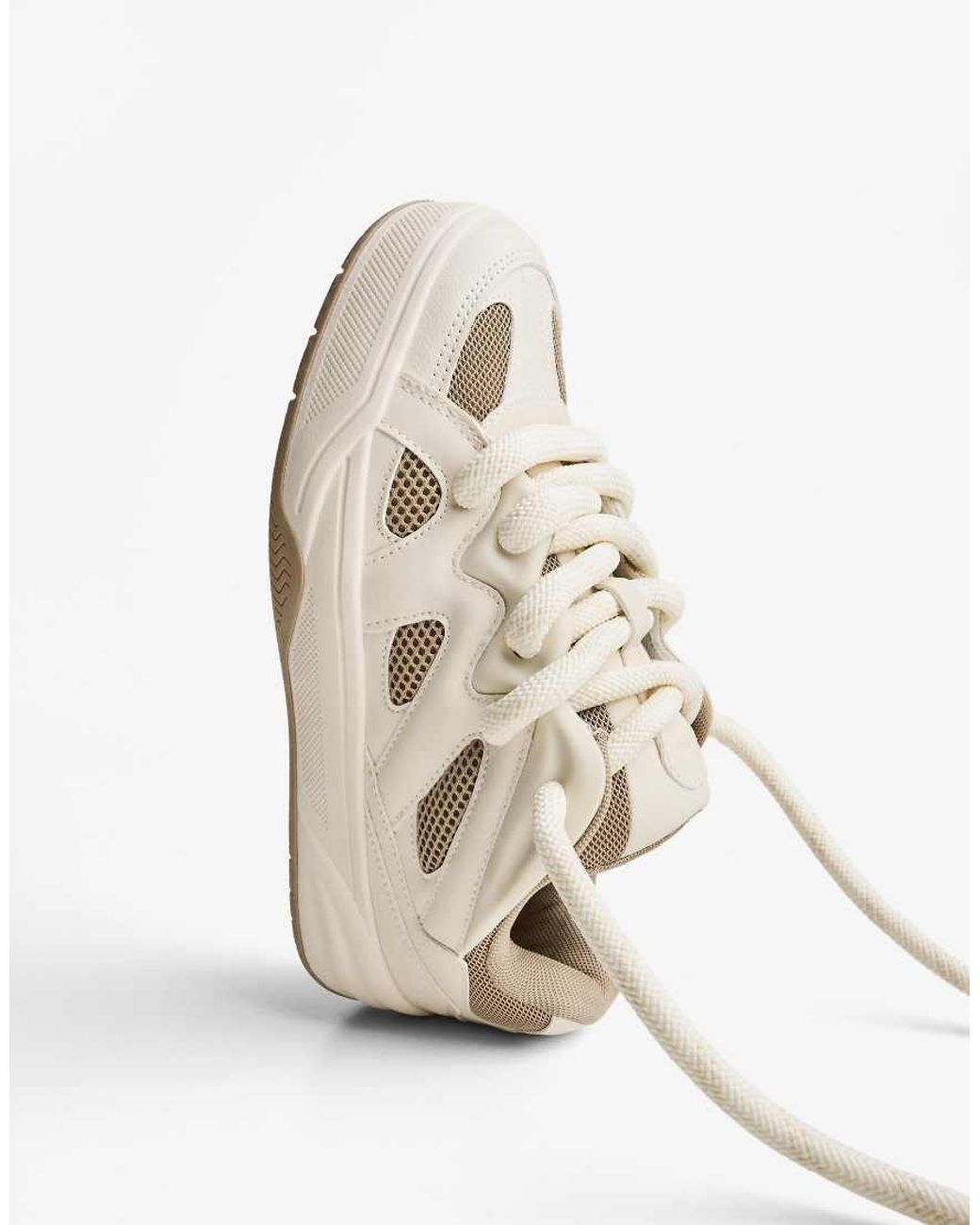 Bershka Natural Chunky Skate Trainers