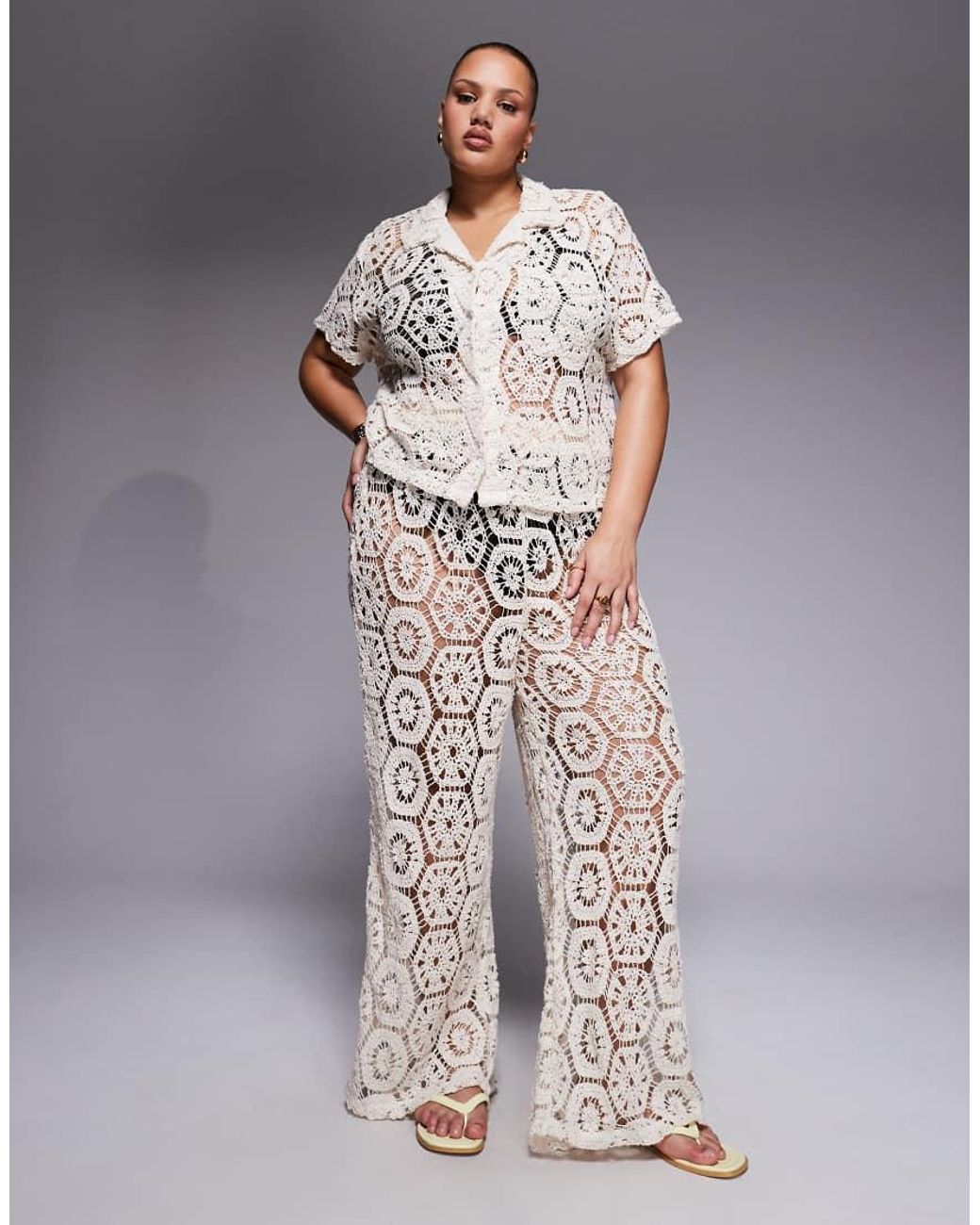 South Beach White Crochet Shirt