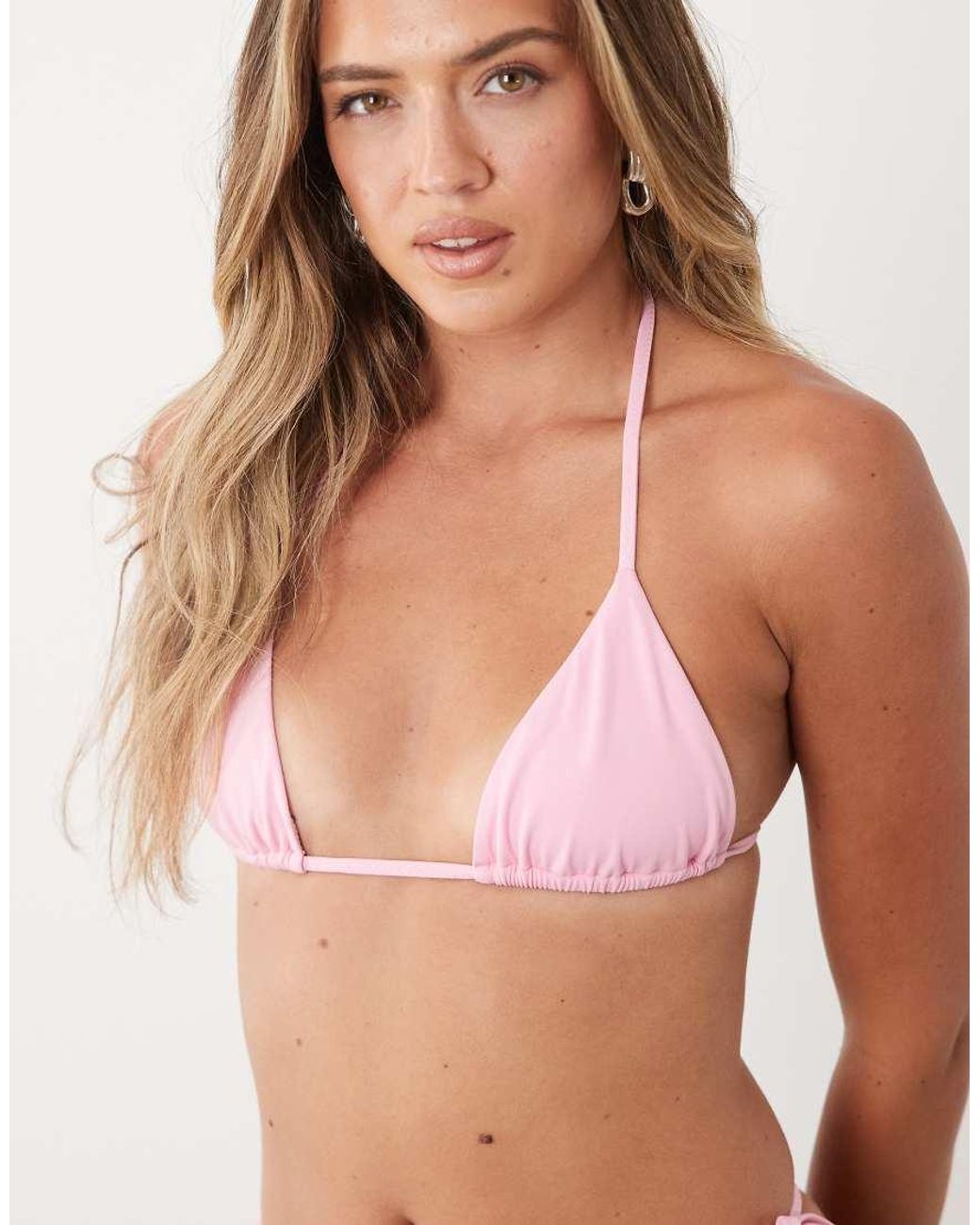 Oh Polly Pink Triangle Bikini Top