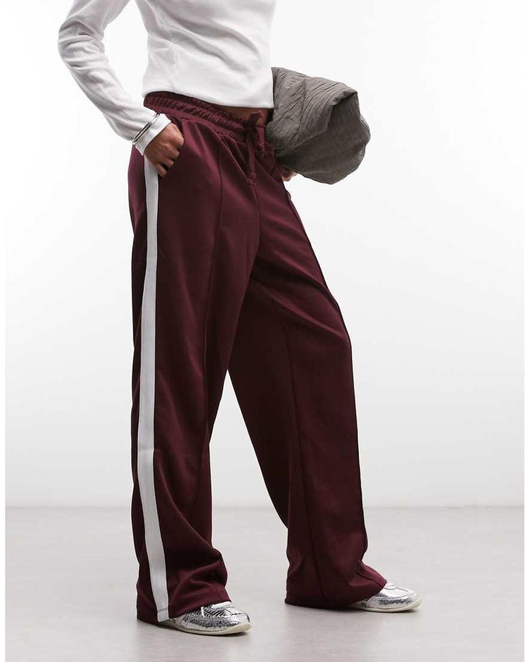 Noisy May Red Straight Leg Jersey Trouser