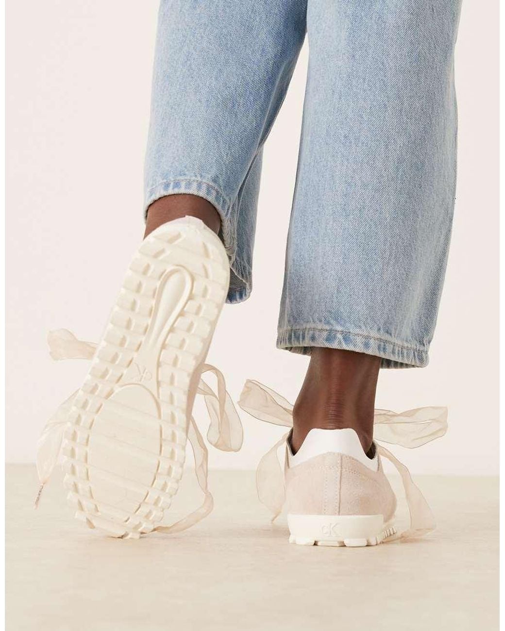Calvin Klein Blue Jeans Low Profile Suede Trainers