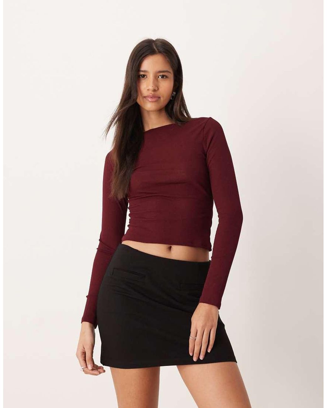 ASOS Red Ponte Micro Mini Skirt With Pocket Detail