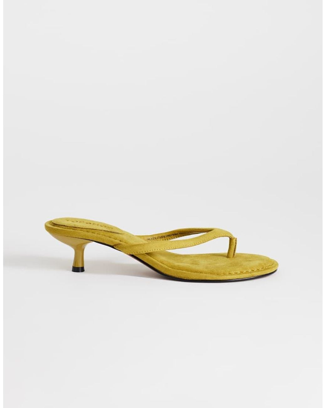 TOPSHOP Yellow Axel Toe Thong Mid Heel Sandal
