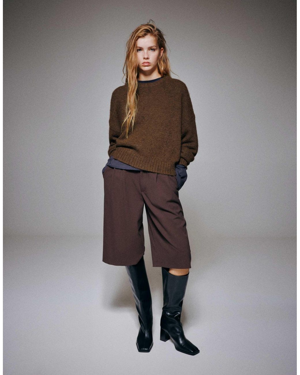 Pull&Bear Brown Basic-strickpullover