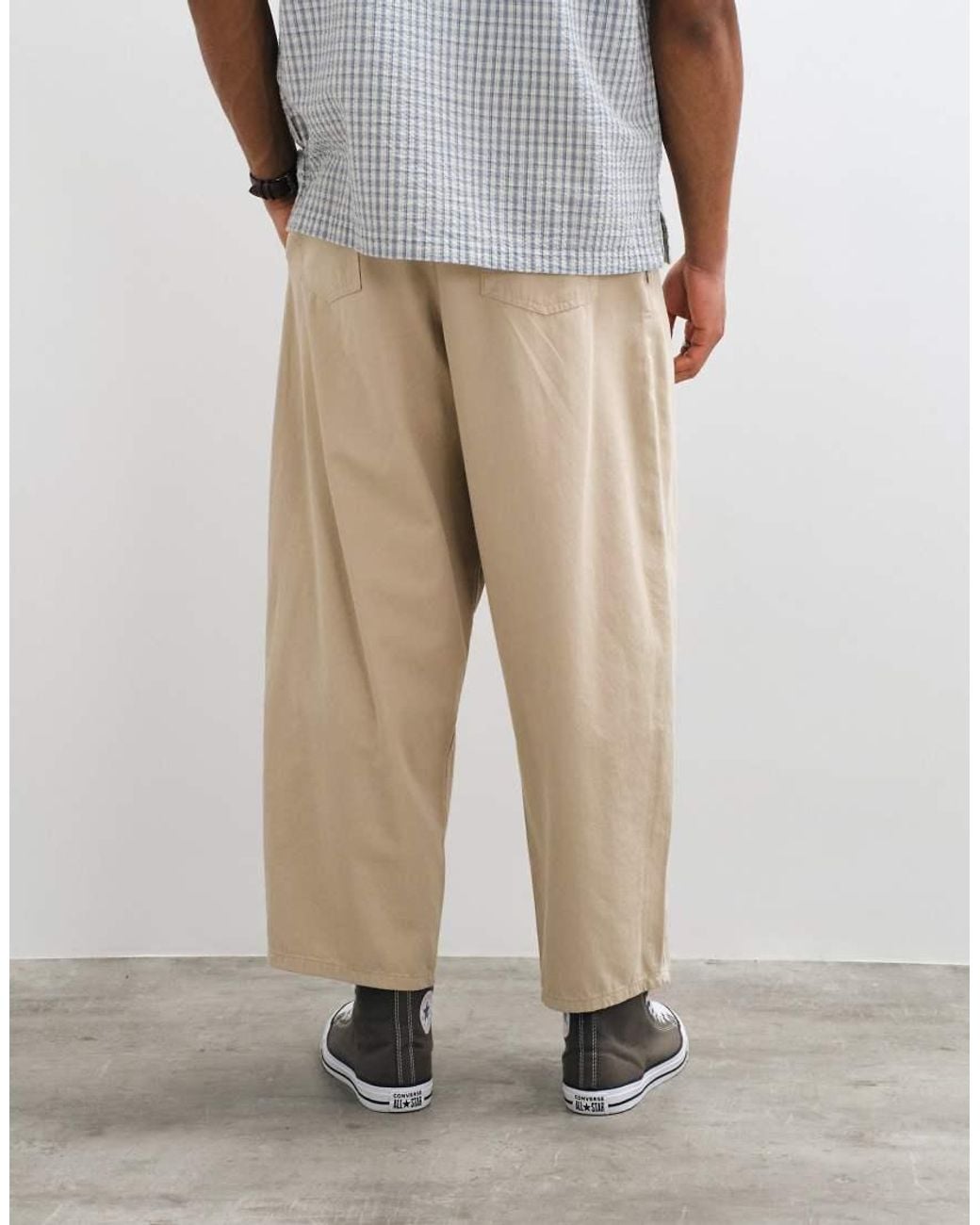 ASOS White Oversized Tapered Trousers for men