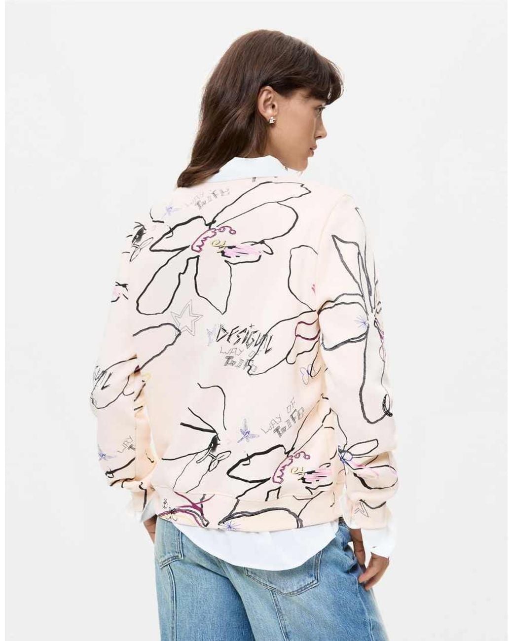 Desigual Natural Floral Print Sweatshirt