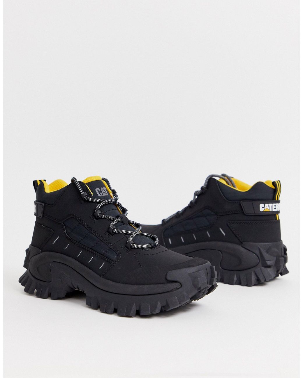 Caterpillar Leather Caterpillar Resistor Chunky Sole Boots in Black for