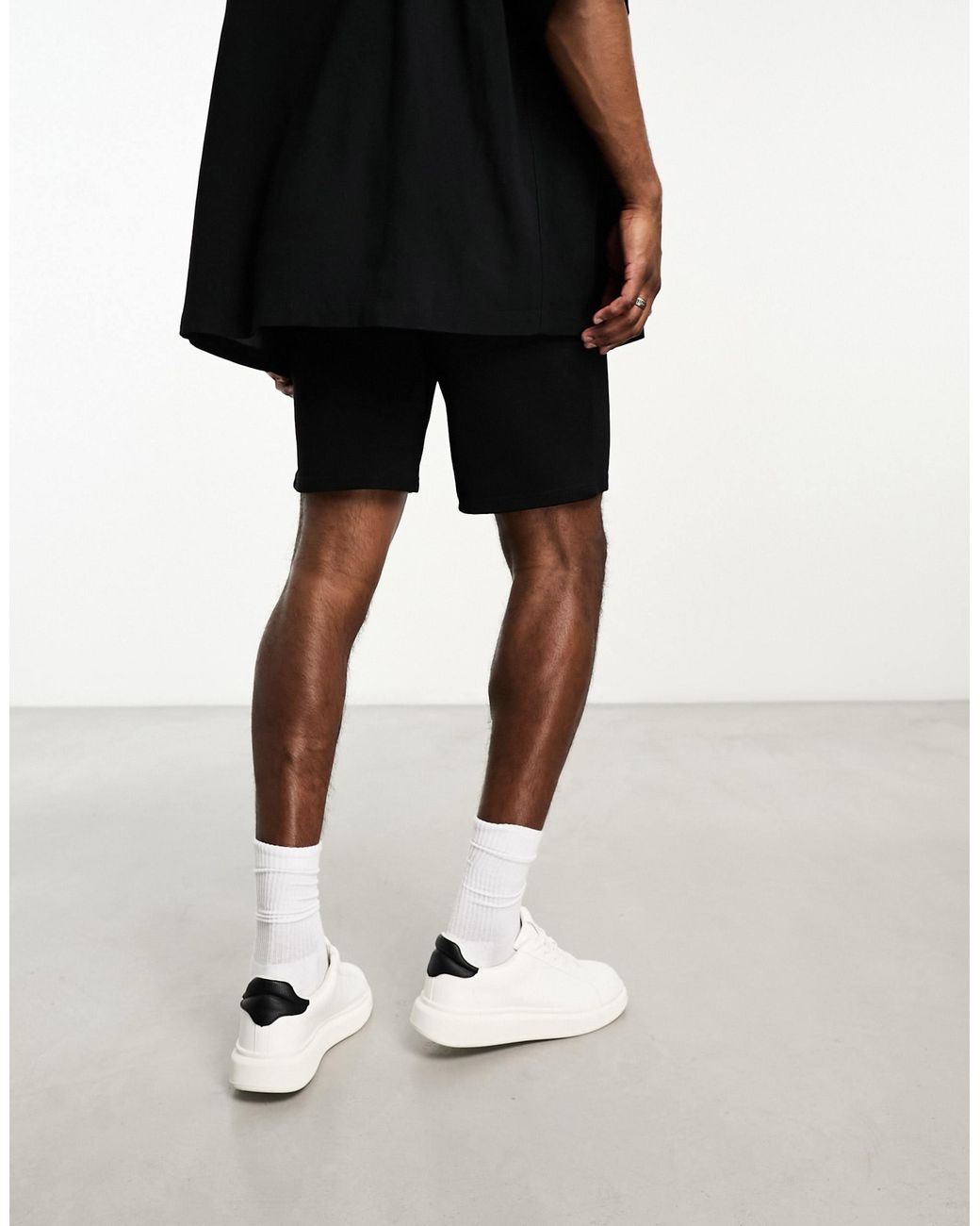 Only & Sons Black Smart Jersey Short for men