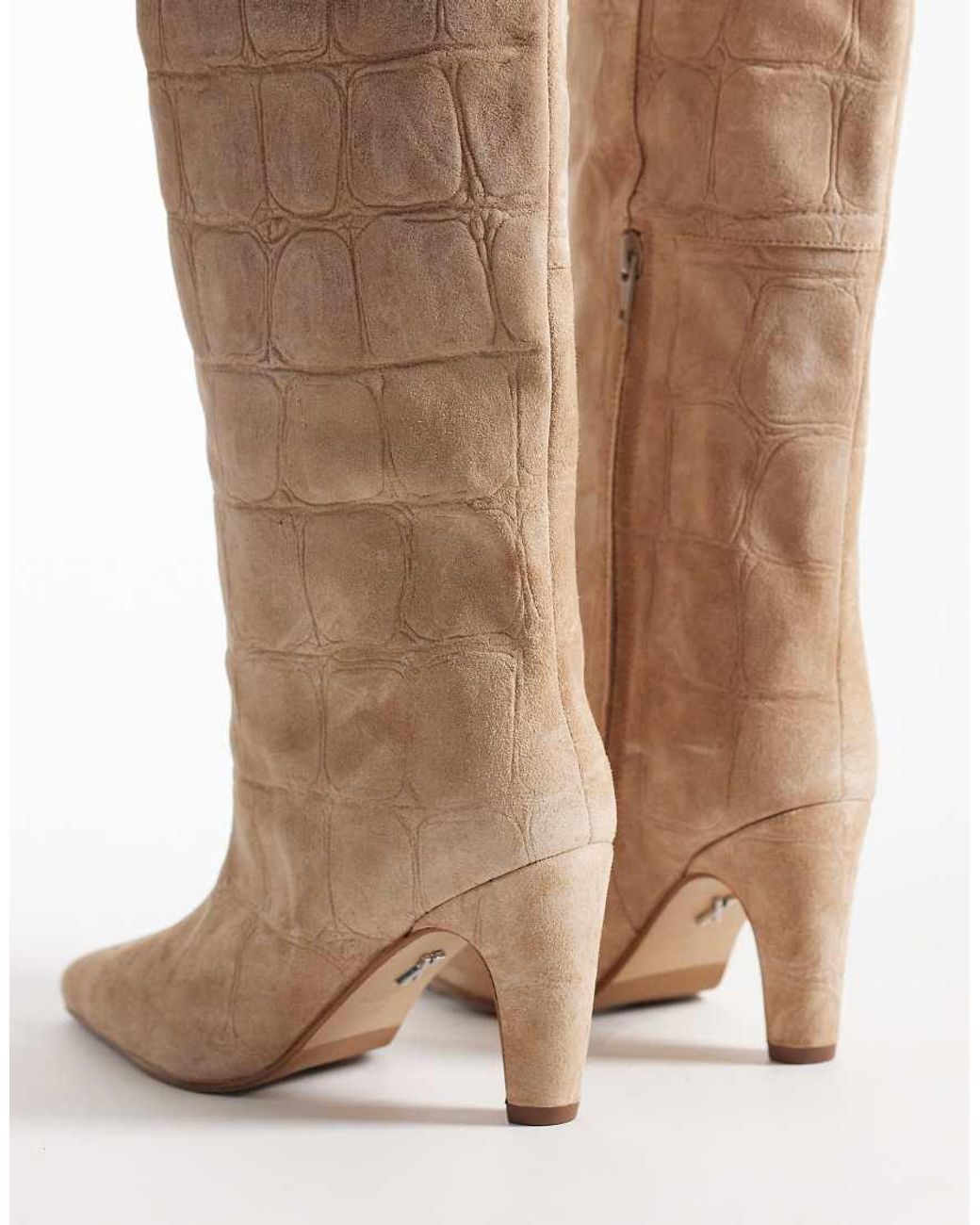 Bronx Brown Low-jadey Kitten Heel Knee Boots