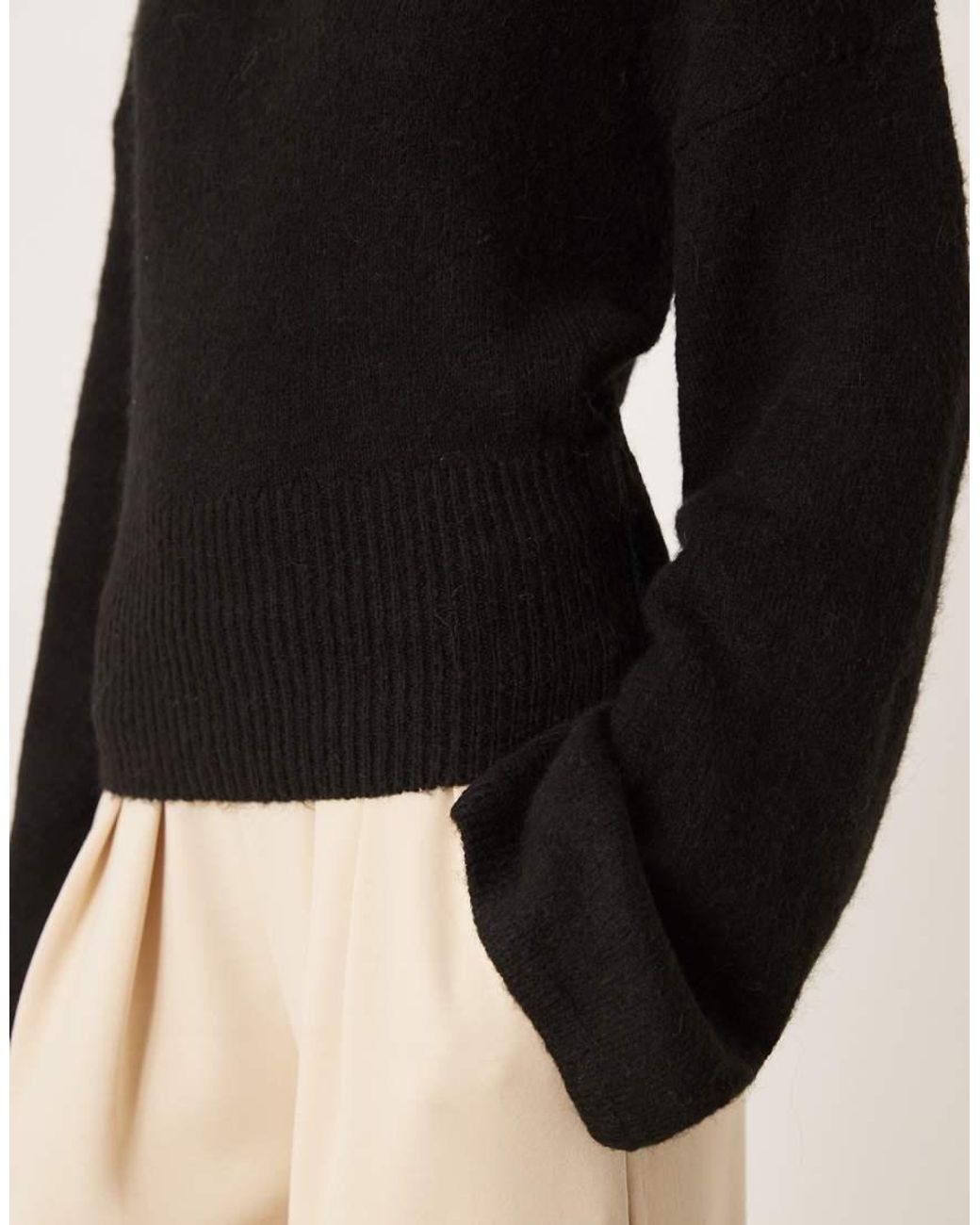 Gina Tricot Black Wide Sleeve Knitted Sweater