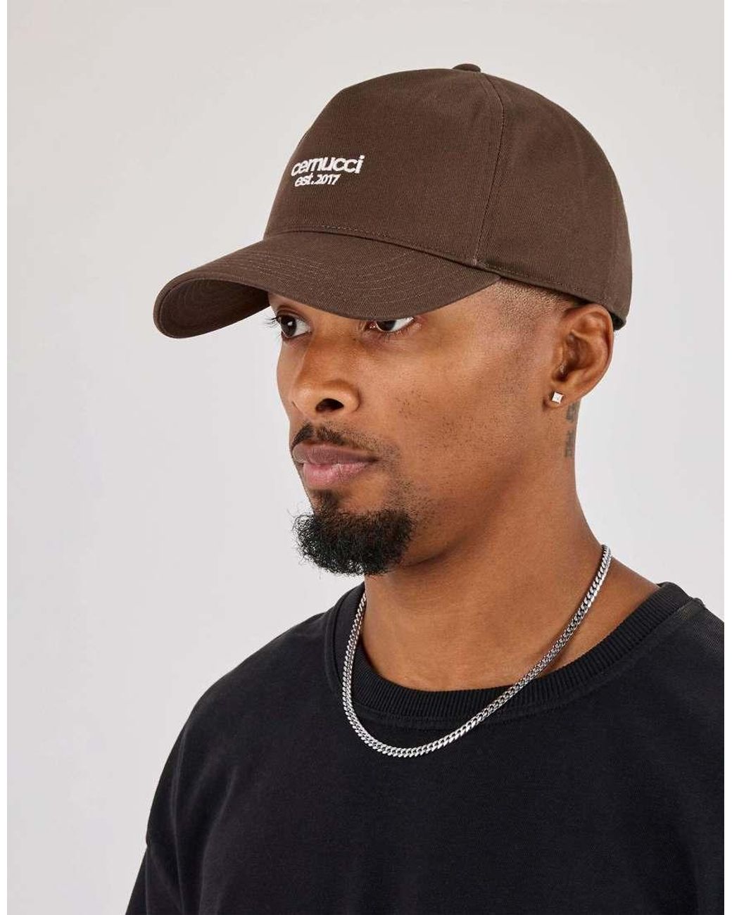 CERNUCCI Brown Micro Logo Cap for men