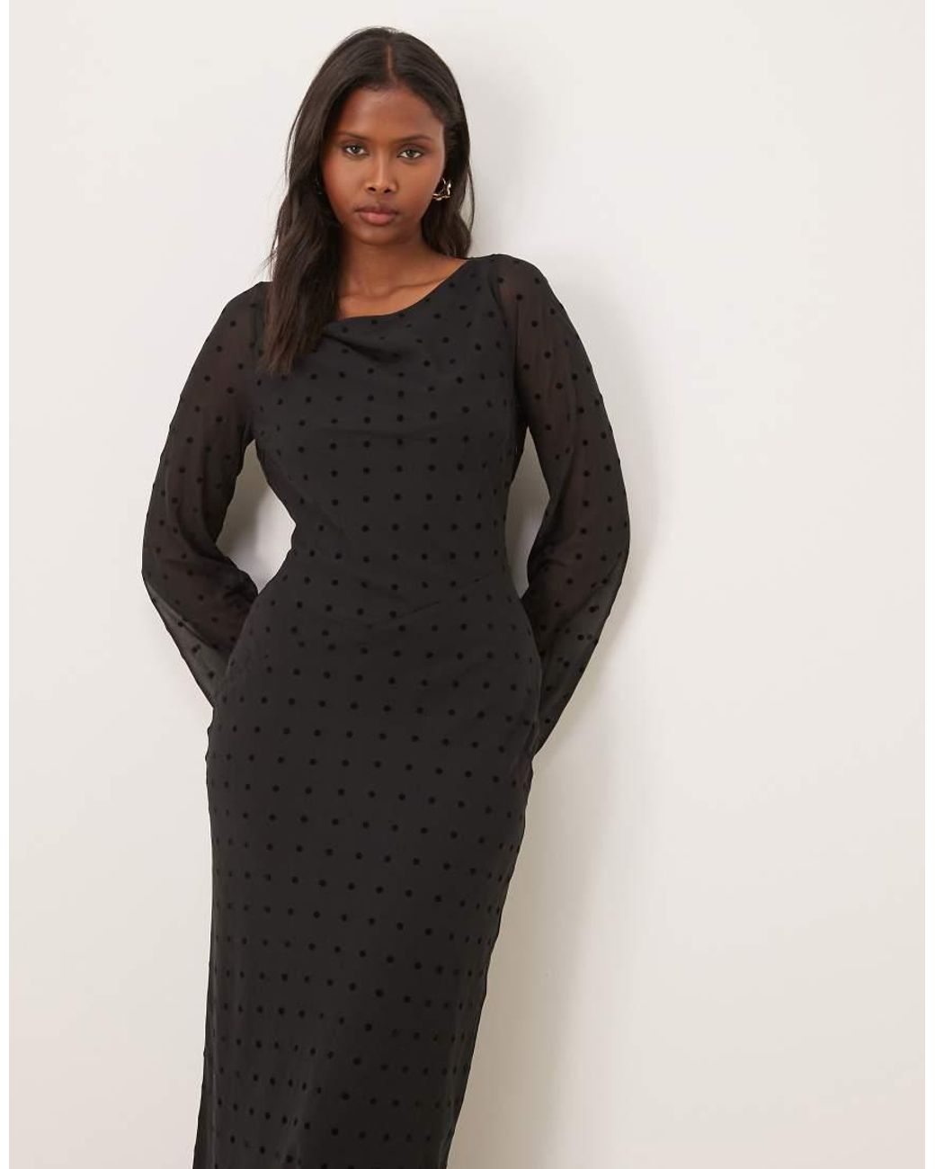 ASOS Multicolor Chiffon Angel Sleeve Maxi Dress