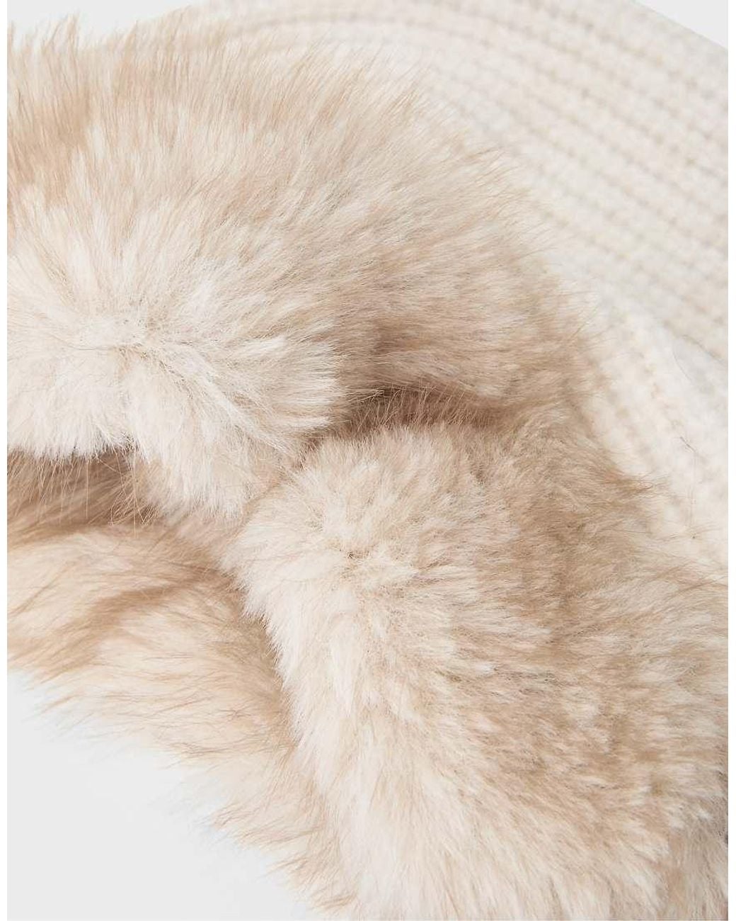Stradivarius White Faux Fur Balaclava