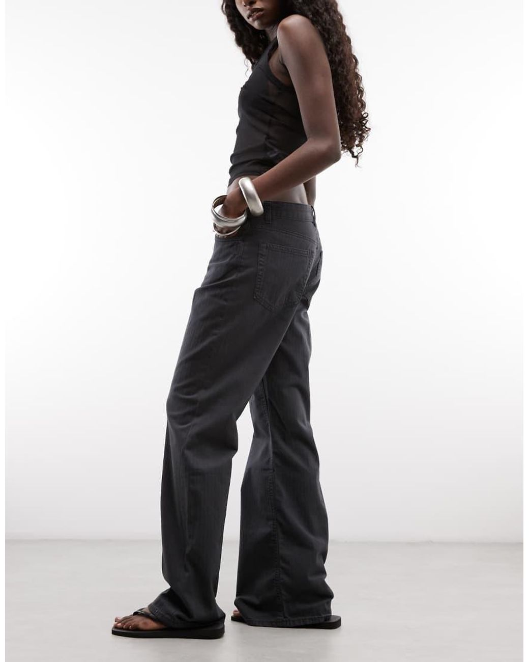 Weekday Blue Slightly Flared Trousers