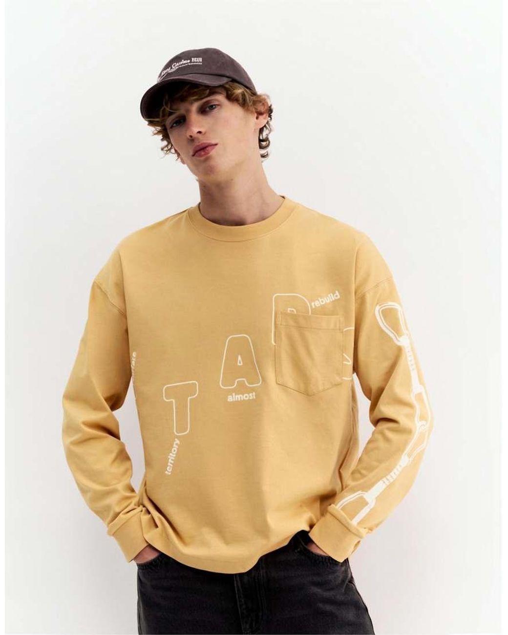 Pull&Bear Gray Embroidered Cap for men