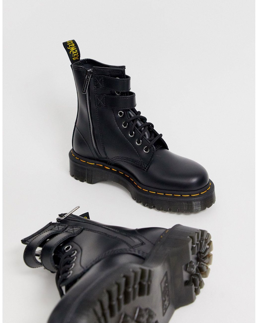 Dr. Martens 1460 Alternative Buckle Chunky Leather Boot in Black | Lyst