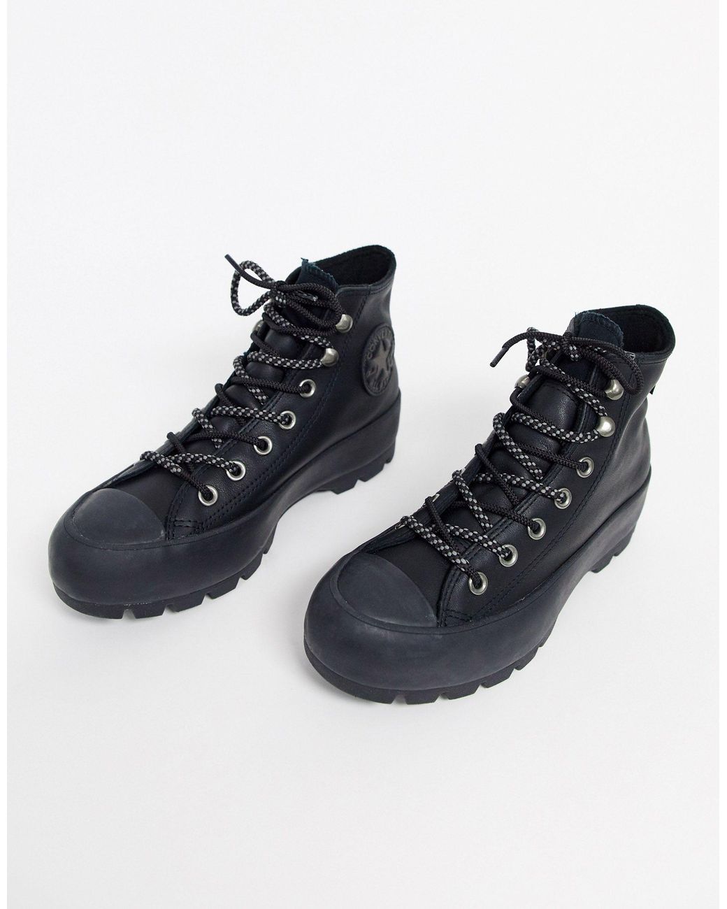 Chuck Taylor - Bottines style randonnée en cuir et Goretex avec semelle  chunky Converse en coloris Noir | Lyst