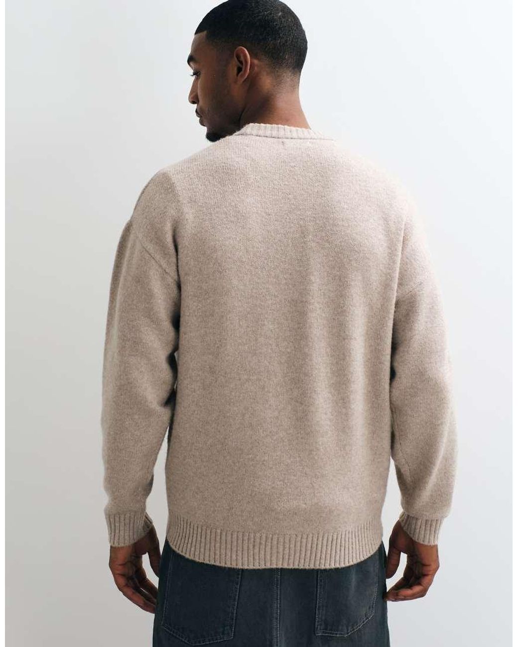 Jack & Jones Natural Relaxed Fit Fluffy Jumper for men