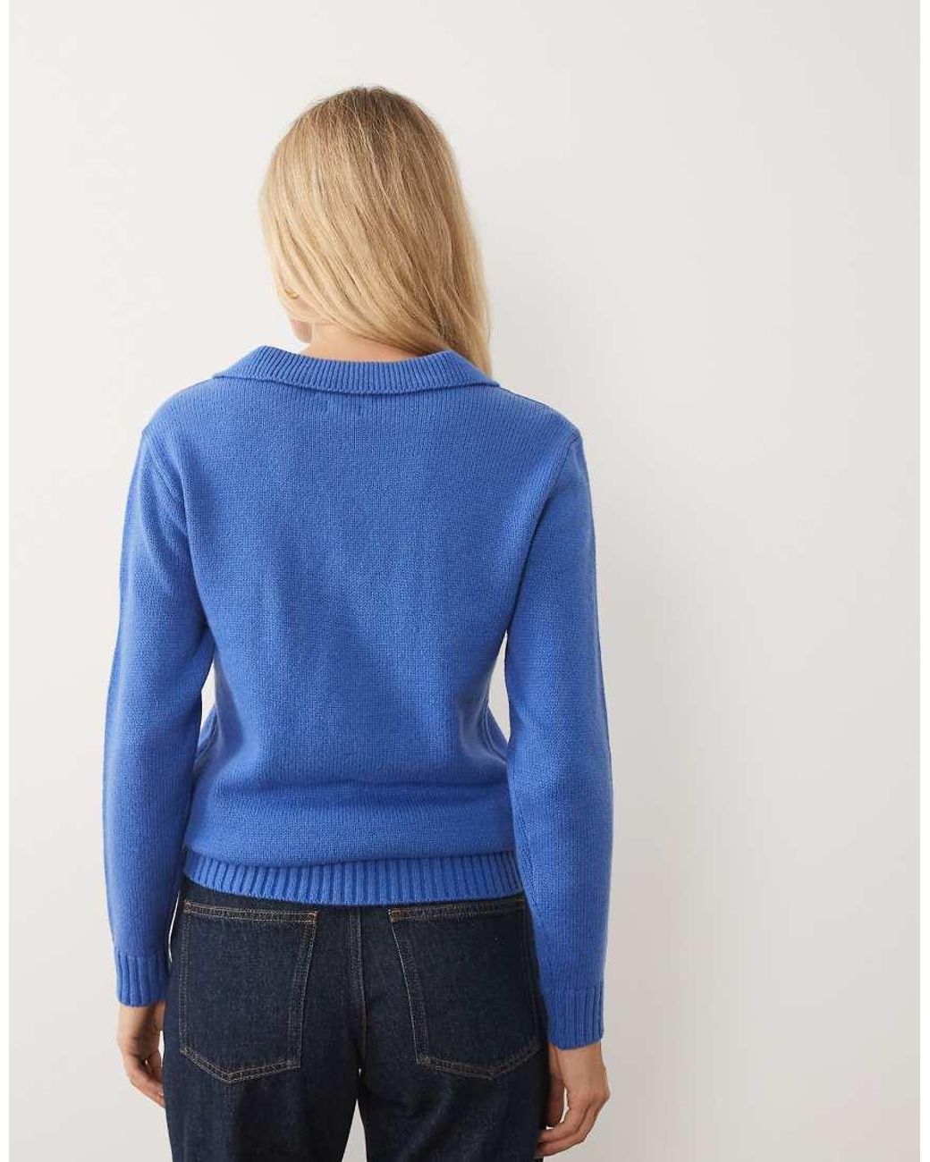 Wednesday's Girl Blue Wednesdays Girl Collared Polo Jumper
