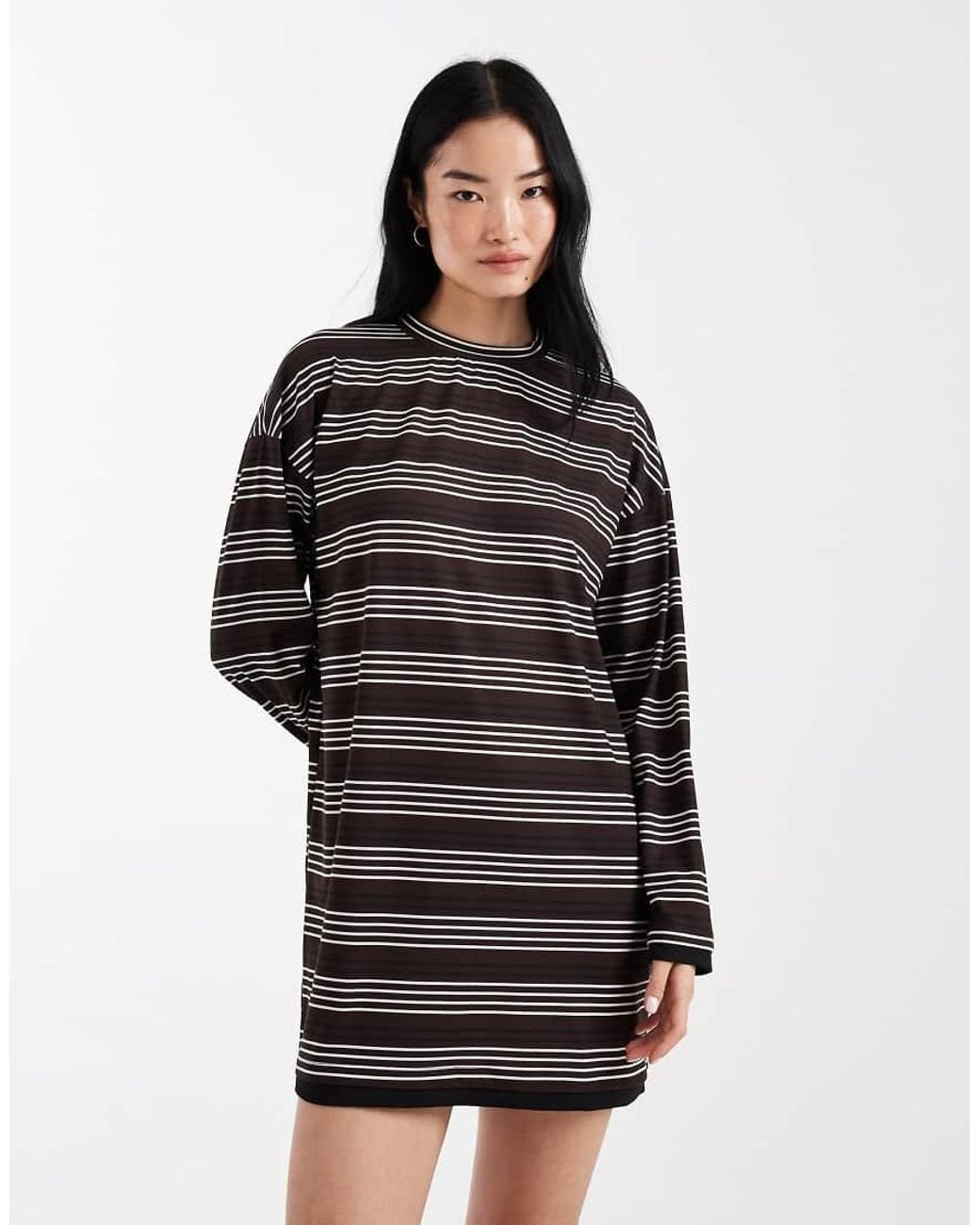 ASOS Black Long Sleeve Double Layer Mini Dress