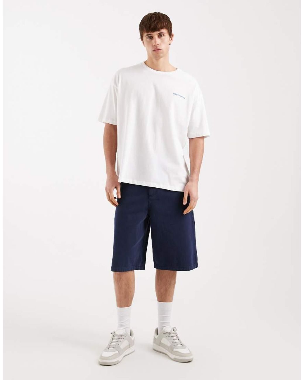 ASOS Blue Oversized T-shirt With Japanese Text Graphic for men