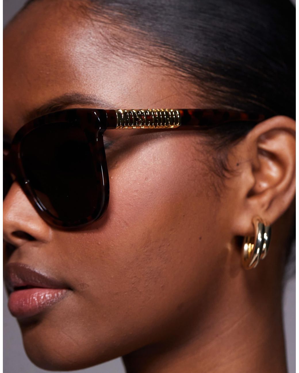 Moschino Brown Moschino – eckige sonnenbrille