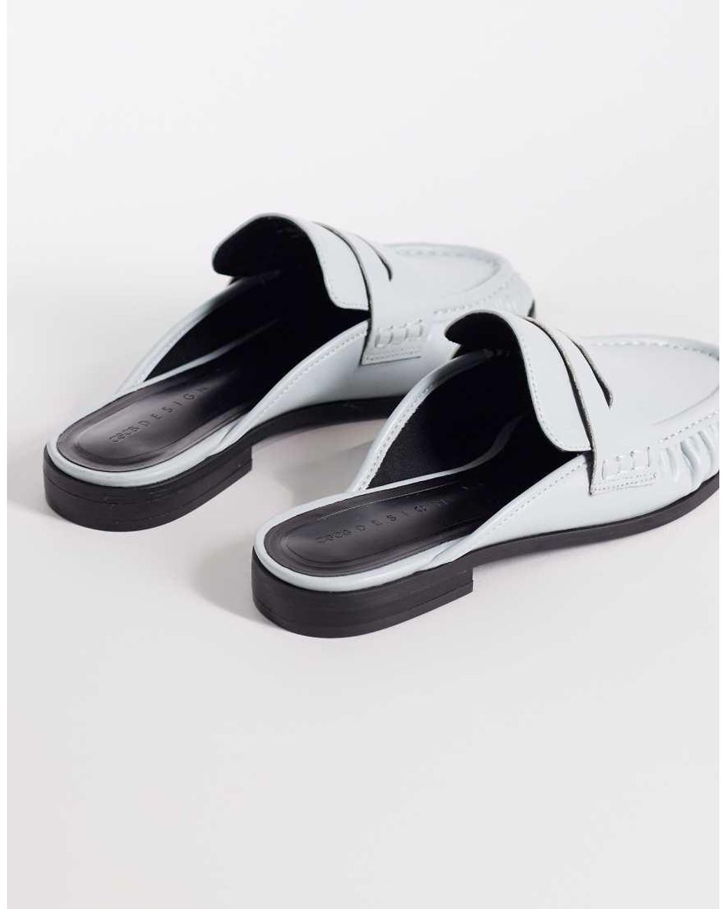 ASOS White Mouse Ruched Detail Loafer Mules